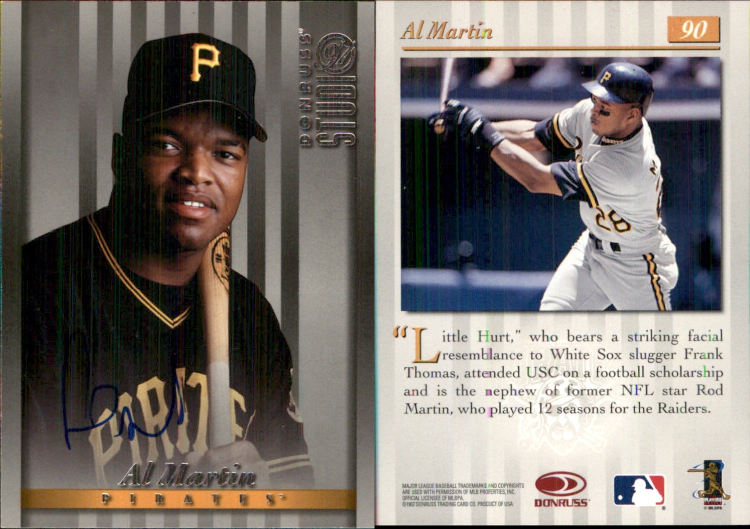 Al Martin Signed 1997 Studio #90 Card Pittsburgh Pirates Auto AU *Autograph Den*