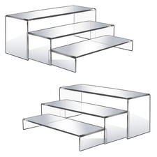 6 Pcs Large Acrylic Display Risers, 12" Large Risers Display Stands, 2 Sets T...