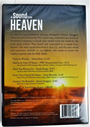"A Sound From Heaven" - Donnie Swaggart CD & DVD Jimmy Swaggart Ministries - NEW - Picture 2 of 2