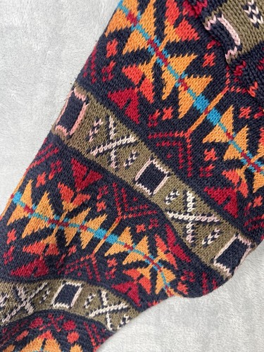 Vintage Woolrich Sweater Multi Color Wool Aztec Sweater Distressed NO SIZE TAG - Picture 7 of 8