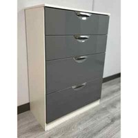 CLEARANCE - CAMDEN GREY GLOSS 4 DRAWER DEEP CHEST
