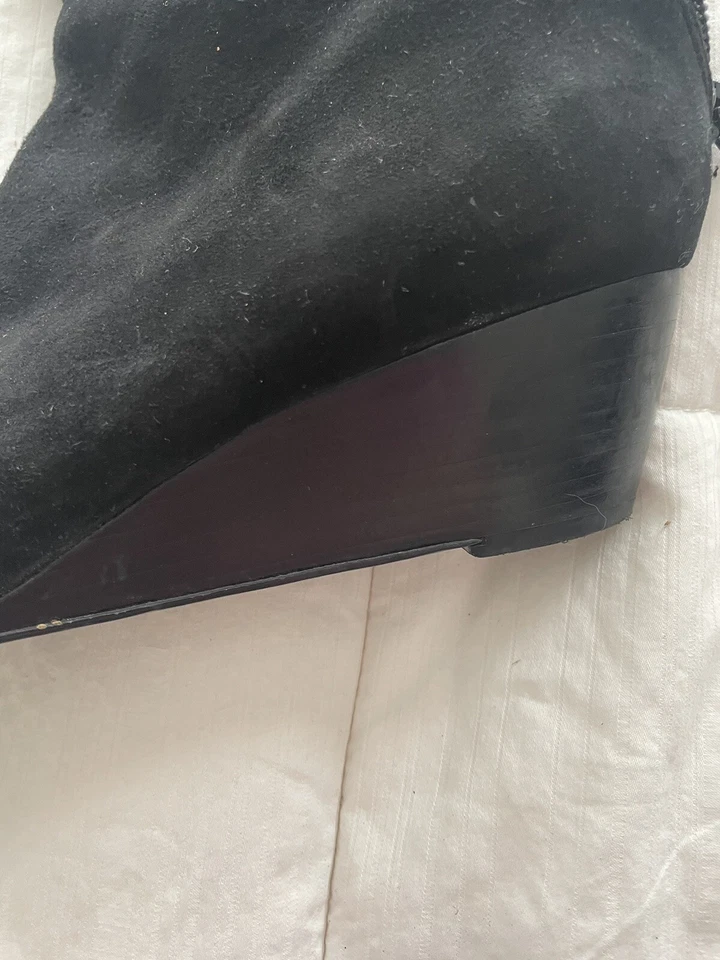 Botas de cuña de gamuza negras Nine West talla 10 1/2 Foto 2 de 4