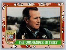 1991 Topps Desert Storm The Commander in Chief George Bush RC #1 Trading Card