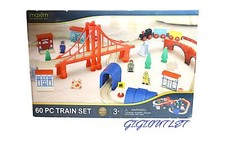 MAXIM 60 PIECE WOODEN TRAIN SET.