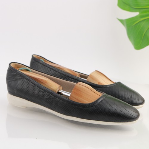 Naturalizer Women's Alta Ballet Flats Size 9.5 Black Leather Loafer Slip On Shoe