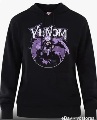 Marvel Hoodies Venom Pullover Hoodie NEW MENS MARVEL VENOM BLACK