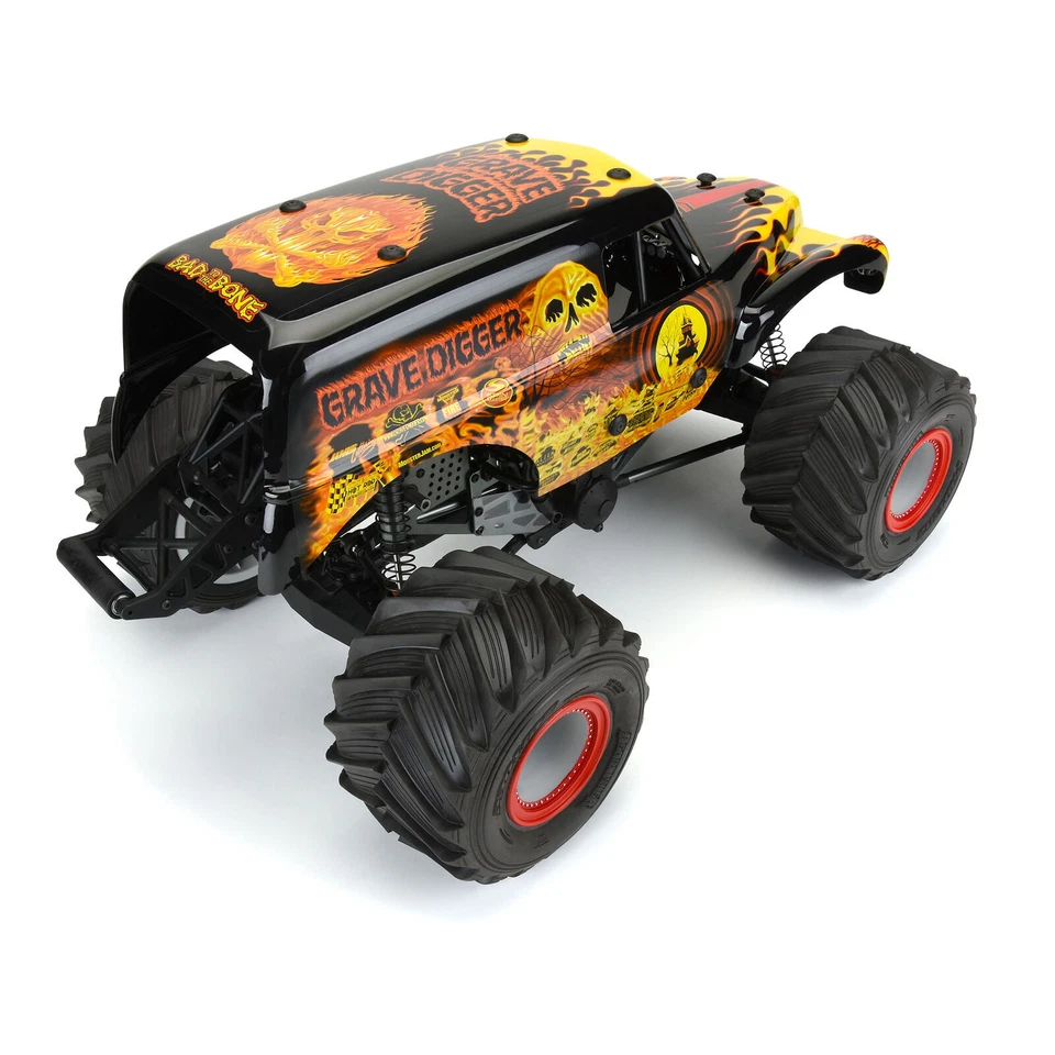 Pro-Line 3593-12 1/10 Grave Digger Fire Red Painted Body Set for Losi LMT - Image 4 of 4