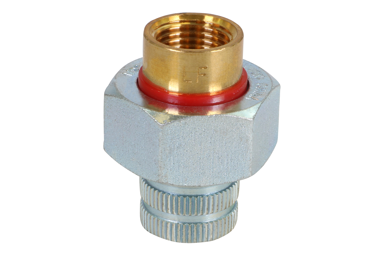 Dielectric Union Pipe Pressure Fitting FIP Brass x Zinc Coat Steel