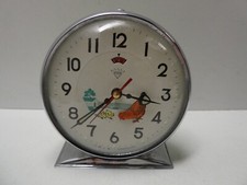 VINTAGE CHINESE NOVELTY CHICKENS FEEDING BEDSIDE ALARM CLOCK
