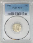 1936 Mercury Dime PCGS XF40 Original Luster Just Graded New Holder #W33B