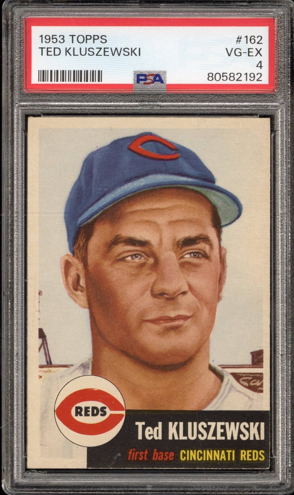 1953 Topps #162 Ted Kluszewski PSA VG-EX 4 Cincinnati Reds 3 NM corners VSCARDS