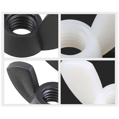 Nylon Plastic Wing Nuts Butterfly Nuts M3 M4 M5 M6 M8 M10 M12 DIN315 Black White - Picture 3 of 7