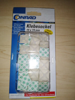 50 Klebesockel 19x19mm für Kabelbinder bis 4,8 mm Breite Adhesive bases 19x19mm