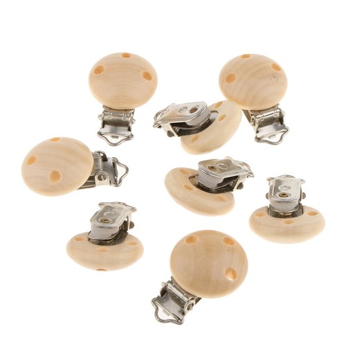 30Pcs Dutch Wooden Ball Three Hole Round The Pacifier Clip Pacifier Accessories - Picture 6 of 7