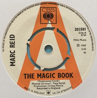 [COOK / GREENAWAY] MARC REID ~ THE MAGIC BOOK ~ 1967 UK ''PROMO'' VINYL 7'' SINGLE