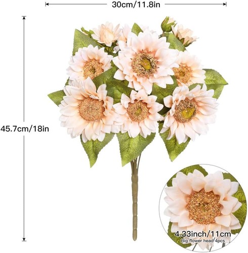 Sunflowers Artificial FlowersFall White Flowers Artificial for Decoration Fak... - Picture 3 of 3