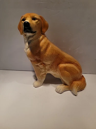 Vintage Kingston Pottery England Golden Retriever Or Yellow Lab Dog Figurine