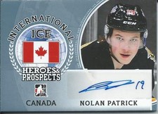 2016-17 Leaf ITG H&P International Ice NOLAN PATRICK #II-NP2 Platinum Autograph