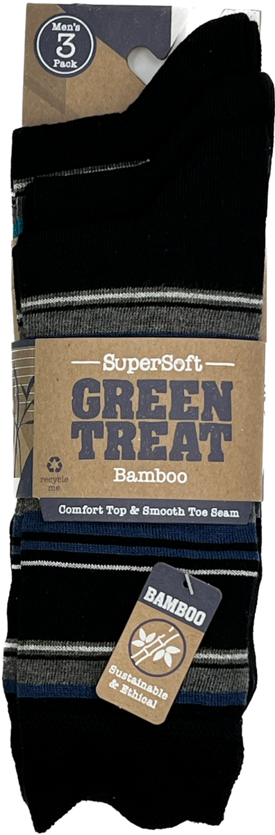 3 Pack Bamboo Socks in Green from Crew Clothing Company 3 Pack Bamboo Socks in Green from Crew Clothing Company