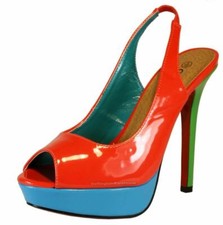 Odeon Patent Heels LP3440 Coral Buckle Peep Toes Ladies high Heel Shoes