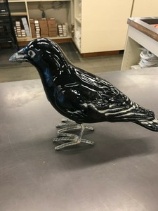 Pottery Barn Ceramic Crow Object Halloween Fall New Black Straight