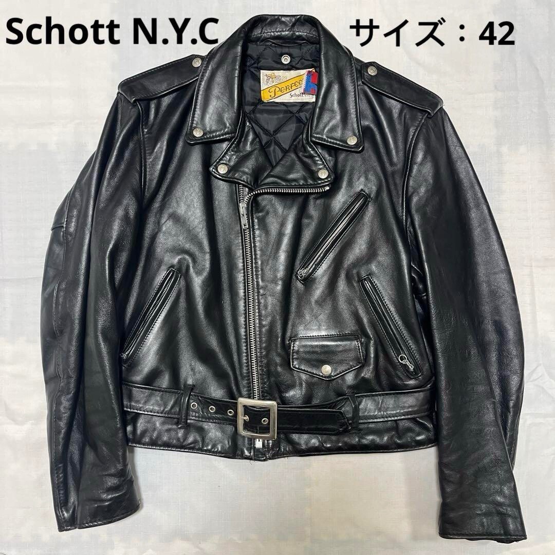 Schott Perfecto Double Leather Riders Jacket Size 42 Made in USA