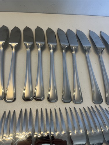 Série De 12 Couteaux Et 12 Fourchettes À Poisson Guy Degrenne En Inox - Imagen 18 de 23