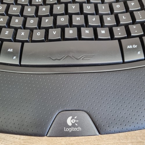 Logitech K350 Black Wireless Wave Ergonomic Qwerty Keyboard & USB Connector - Picture 8 of 20