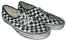 Vans Off The Wall Authentic Black White Roses Checkerboard Size 6.0 Shoes