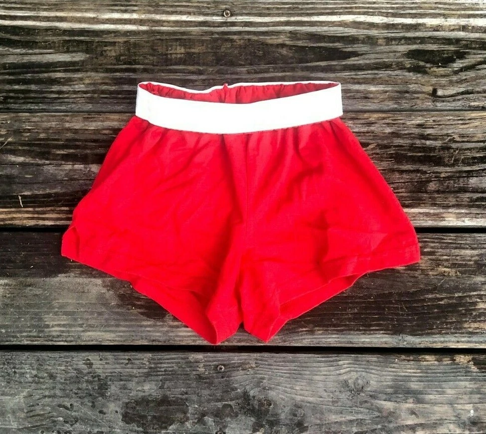 Red Soffe Shorts with White Elastic Waistband - Youth XL/Women's S