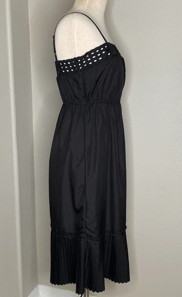 Vestido Midi Bitten Talla 6 Correa de Espagueti Cintura Imperio Dobladillo Plisado Nuevo con Etiquetas Foto 2 de 4