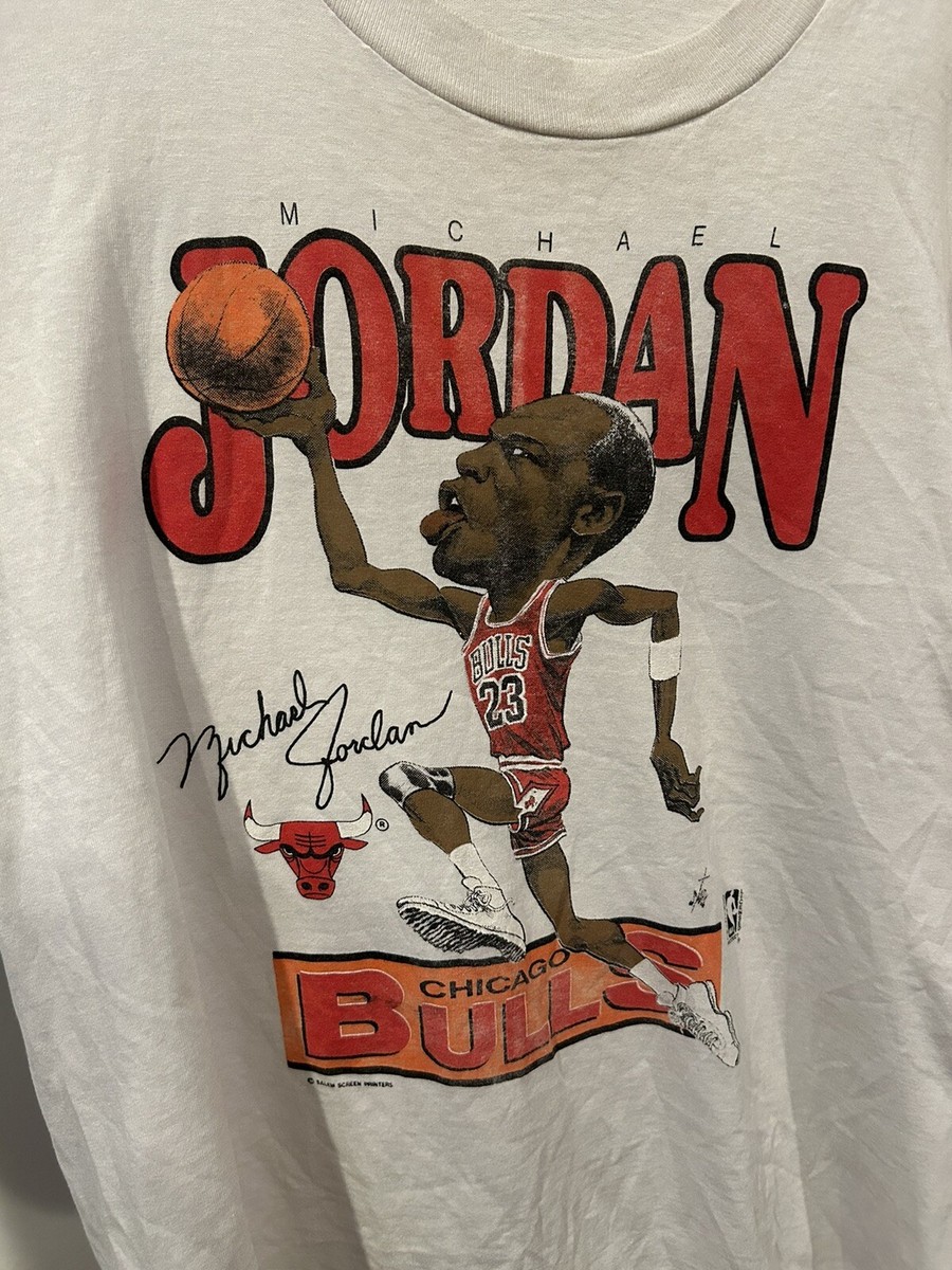 Vintage Michael Jordan Bulls Caricature Shirt 90's Chicago