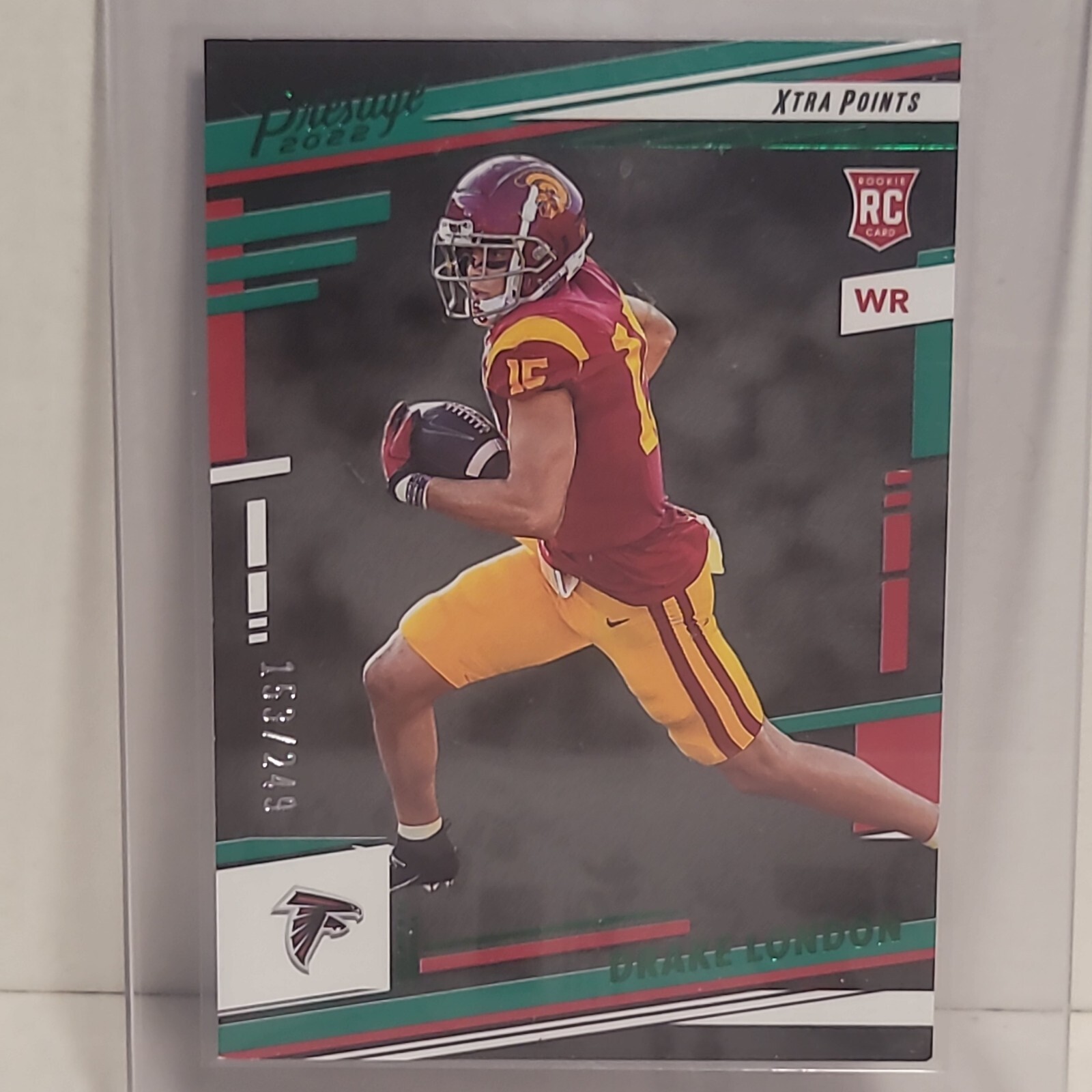 2022 Panini Prestige Rookies Xtra Points Green /249 Drake London #309 Rookie RC