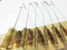 6pc 16" BRASS WIRE ROUND TUBE GUN CLEANING BRUSHES 3/8"-1-1/2" BRUSH ASSORTMENT