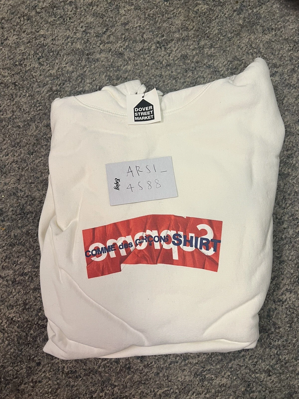 Sweat à capuche BNWT SS17 Supreme Comme Des Garçons CDG 5 boîtes logo   Blanc   XL