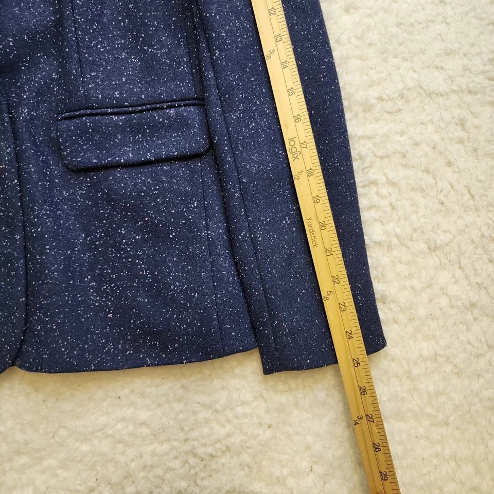 Chaqueta Blazer Loft 8 Moteada Azul Marino Academia Oficina Forrada Preppy Dinero Antiguo Foto 3 de 4