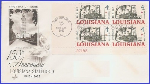 EE. UU. 5 #1197 U/A ARTCRAFT FDC PB4 Louisiana Statehood - Imagen 1 de 1