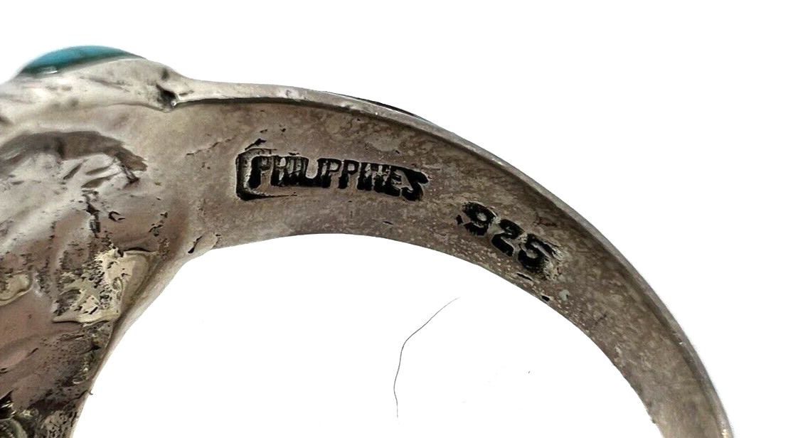 Solid Sterling Silver 925 Turquoise Dog Face Ring… - image 8