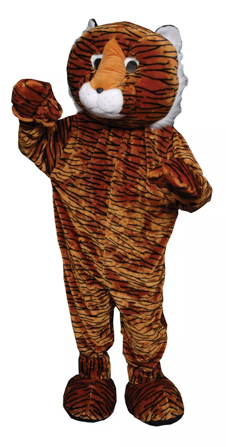 Tiger Mascot Adult Mens Costume Wild Animal Plush Halloween Party