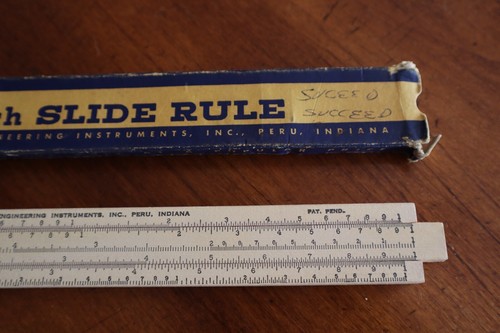 Vintage Slide Rule Steel Ruler Lot Acumath Number 400B Mannheim USA Wood Enginee - Picture 8 of 14