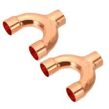 5/8 Inch ID Tee Y Type Copper Fitting, 2 Pcs Pipe Fitting Welding Connection