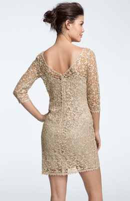 NWOT beige Kay Unger Metallic Lace Sheath Dress size 14P NWOT beige Kay Unger Metallic Lace Sheath Dress size 14P