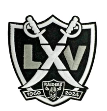 Las Vegas Raiders 65th Anniversary Season Embroidered 4in Iron / Sew-On Patch