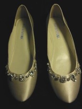 NWD David Tutera Blossom Ivory Satin Ballet 8.5 M Rhinestones MSRP 159 Bridal