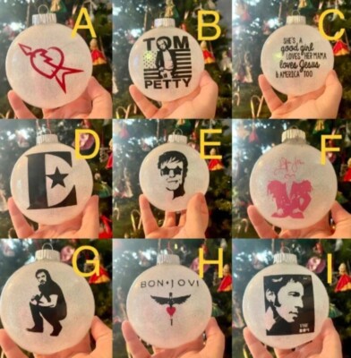 Handmade  Elton John, Bon Jovi or Bruce Springsteen  Christmas ornaments