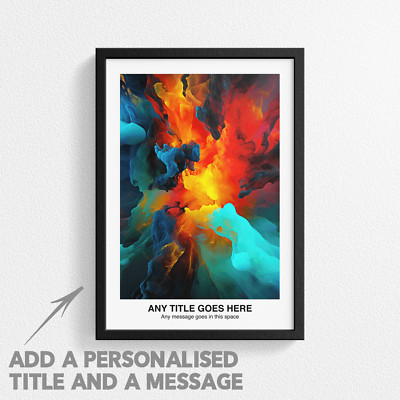 Personalisierter bunter Splash Kunst Poster Druck - Moderne abstrakte Kunst Wanddeko