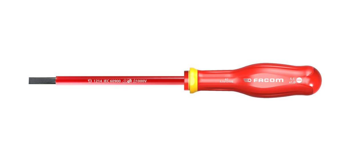 Facom AT5.5X150VE  Protwist 1000v VDE Insulated Screwdriver Slotted 5.5 x 150mm