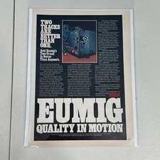 Vintage EUMIG 1979 Super 8 Projector Decor Original Print Ad Advertising
