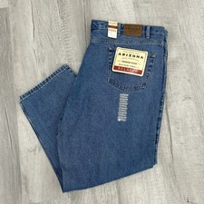 NEW Arizona Jean Co. 48 X 30 Men's Blue Jeans Medium Stone Wash Relaxed Fit