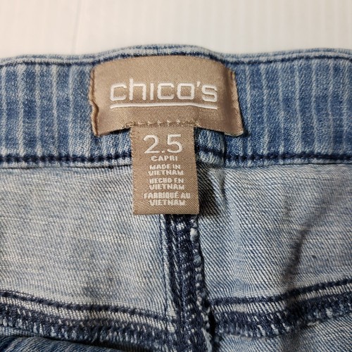 Chico's leichte Caprihose Damen 2,5 Capriblau Pin gestreift - Bild 5 von 8